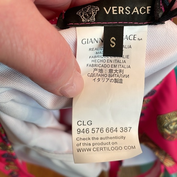 Versace NEW pink Medusa tank one piece swim suit sz S - Picture 3 of 5